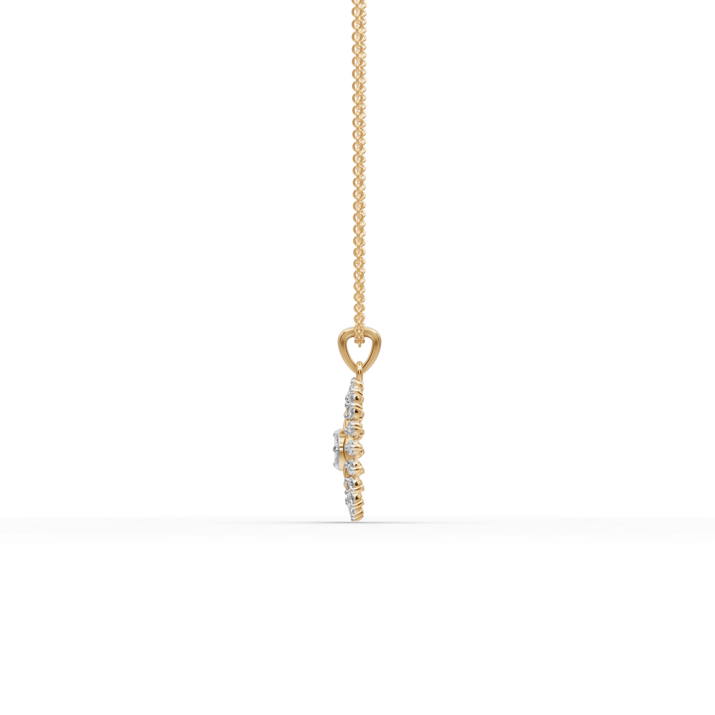 Sunburst Floral Lab-Grown Diamond Pendant