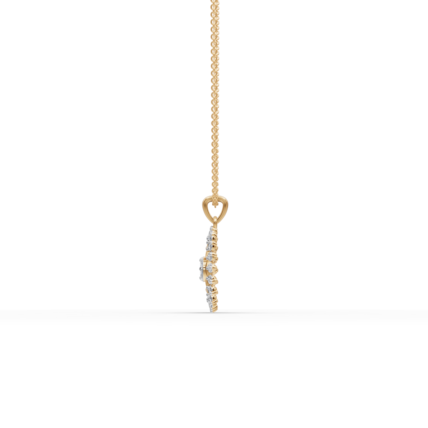 Sunburst Floral Lab-Grown Diamond Pendant