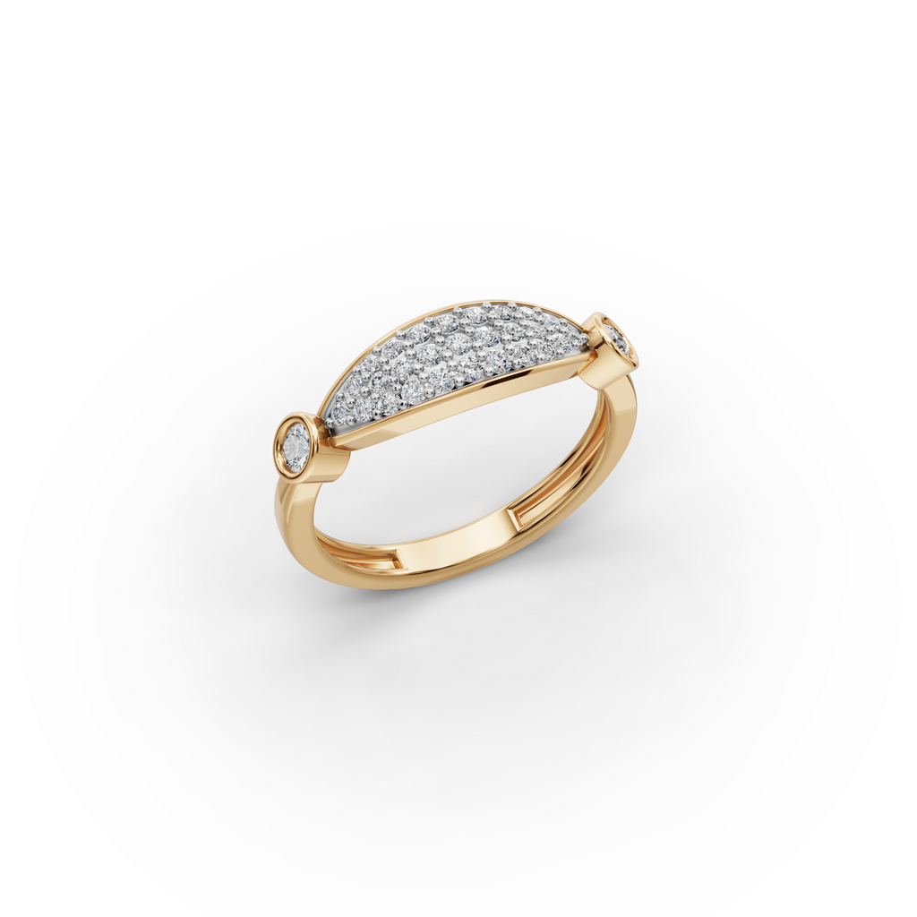 Half Moon Pave Lab-Grown Diamond Ring