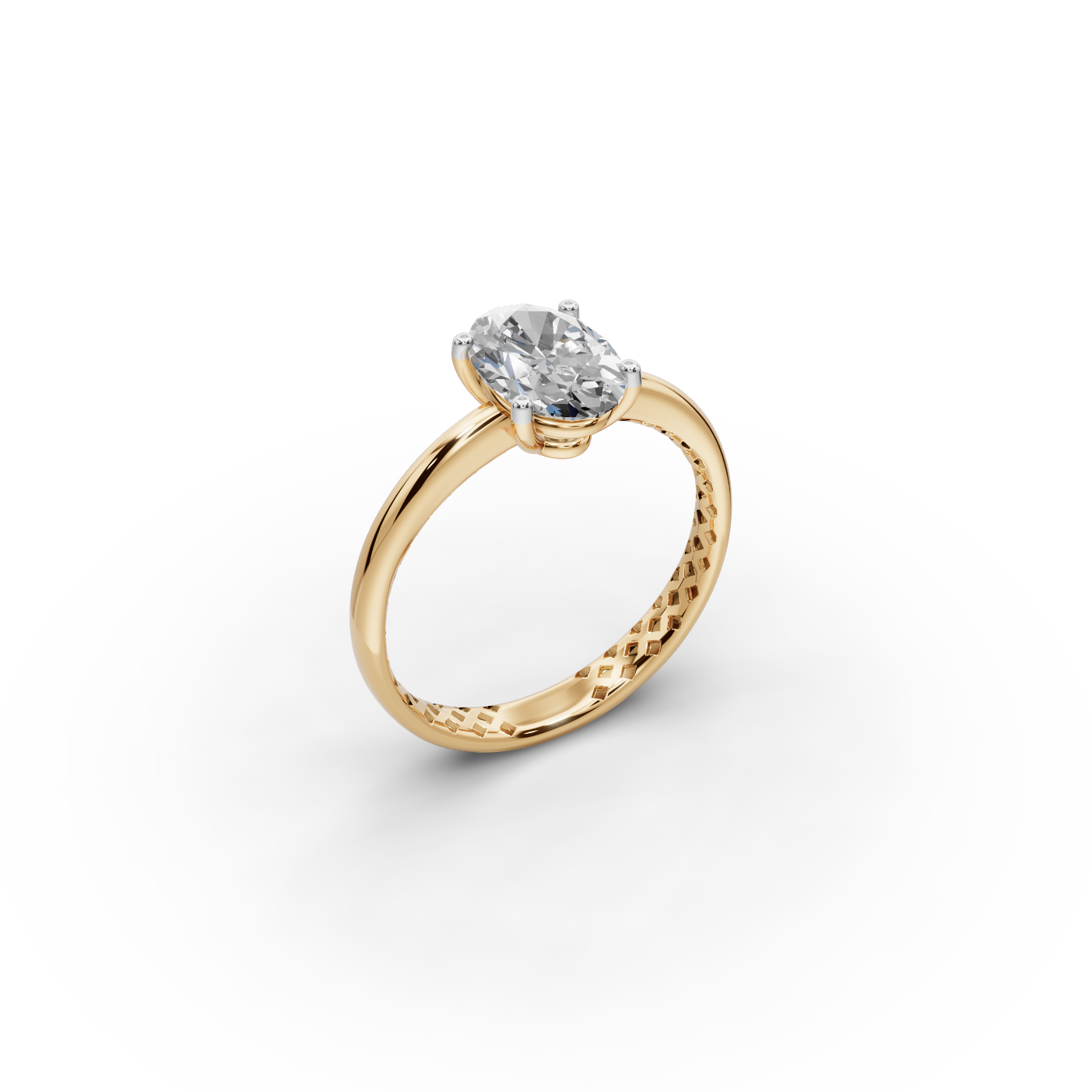 1.50 tcw Oval Cut Gold Lab-Grown Diamond Ring