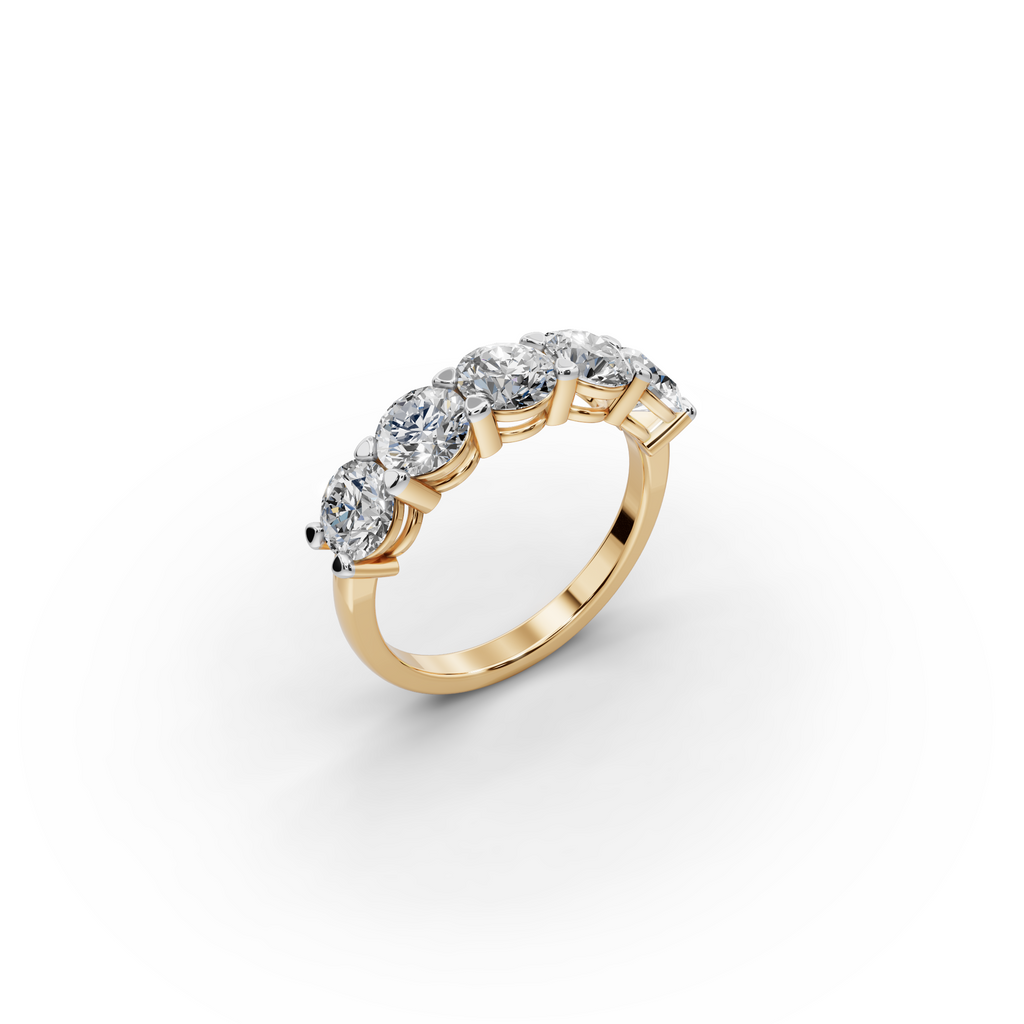 2.50 ct Modern Five-Stone Lab Diamond Ring