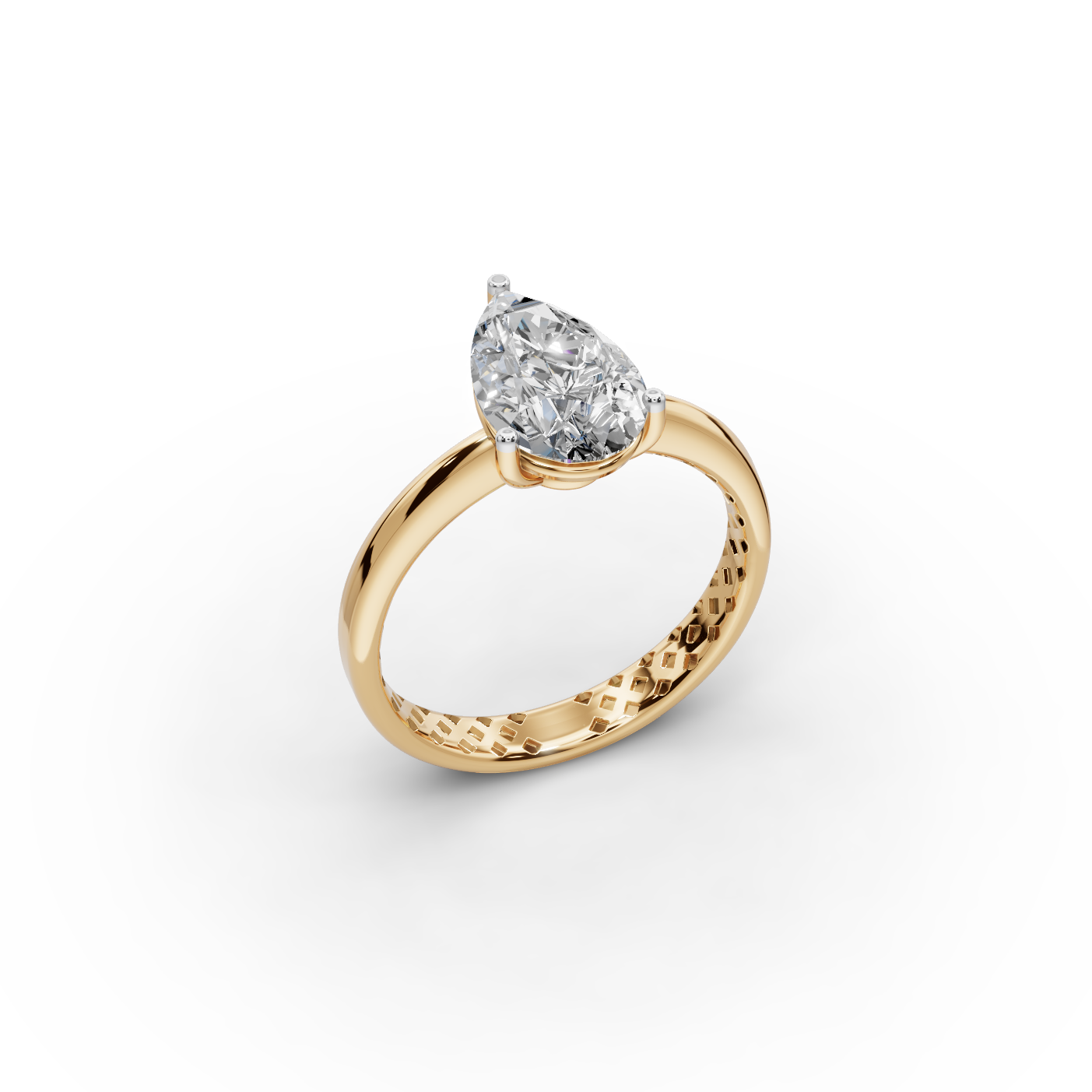 2 tcw Pear Cut Lab-Grown Diamond Ring