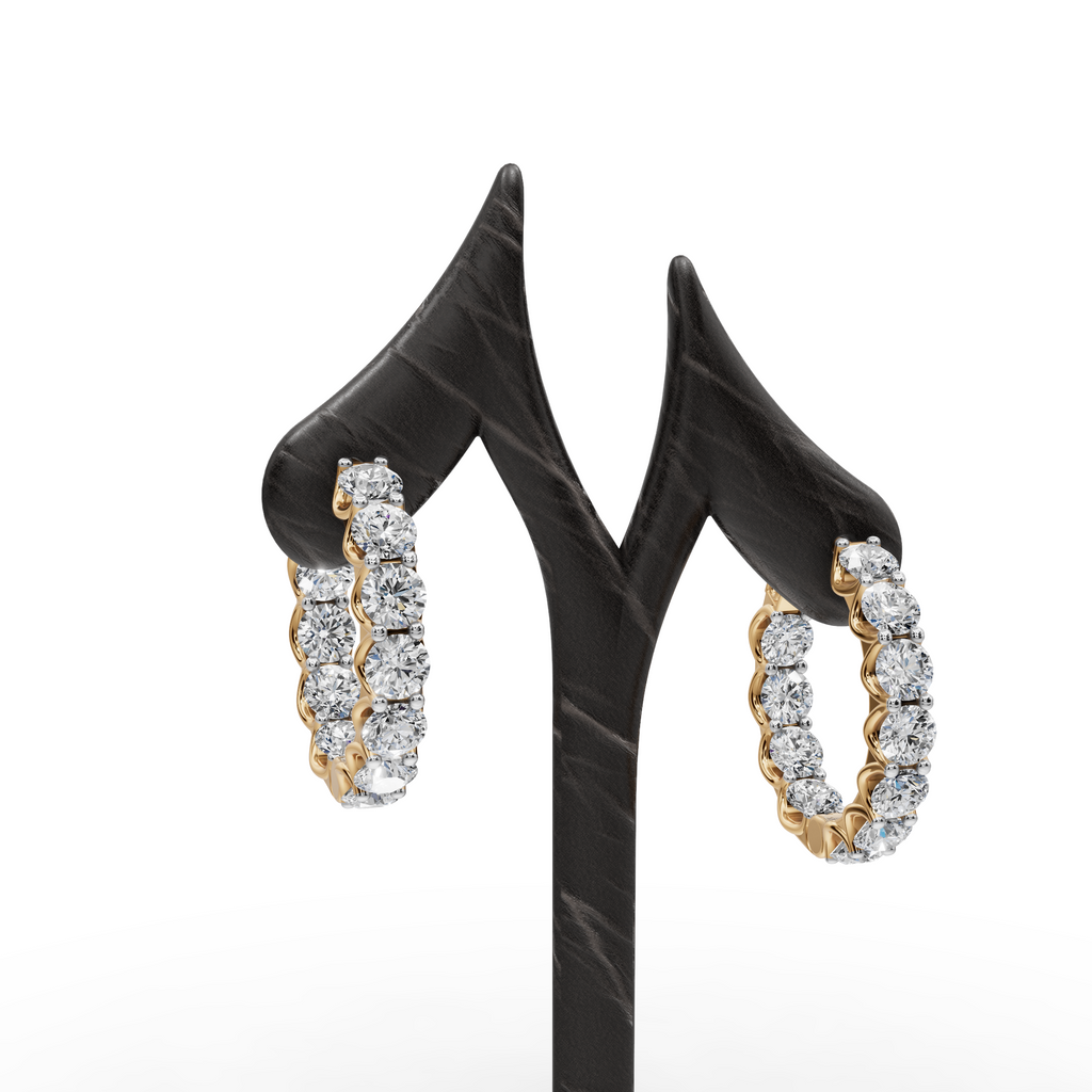3.00 ct Modern Lab Diamond Hoop EarHoops Earring