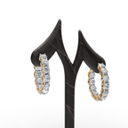 3.00 ct Modern Lab Diamond Hoop EarHoops Earring