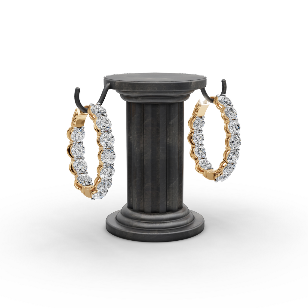 5.00 ct Gift-Ready Diamond Oval Shape Hoop Earring