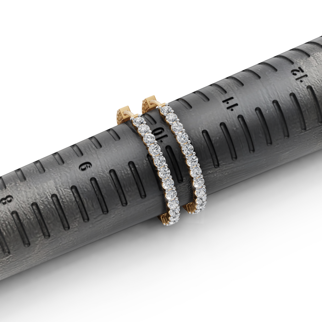 2.00ct Bold Lab Diamond Round Hoop EarHoops Earring