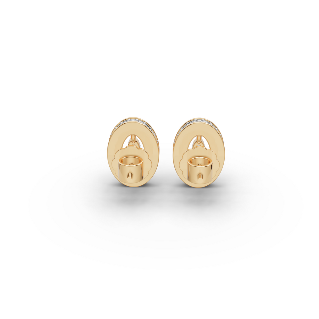 Oval Frame Lab-Grown Diamond Earrings