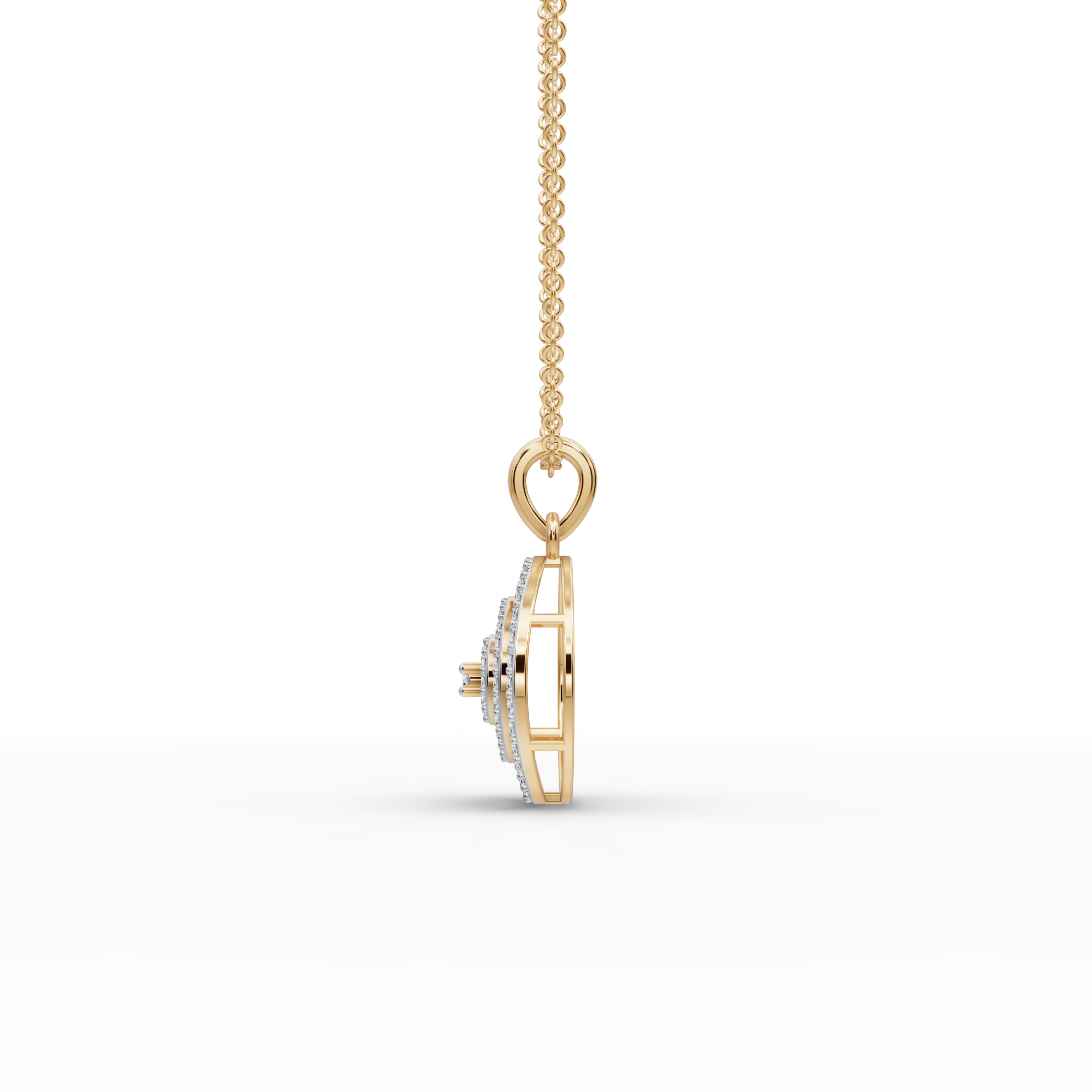 Concentric Circle Lab-Grown Diamond Pendant