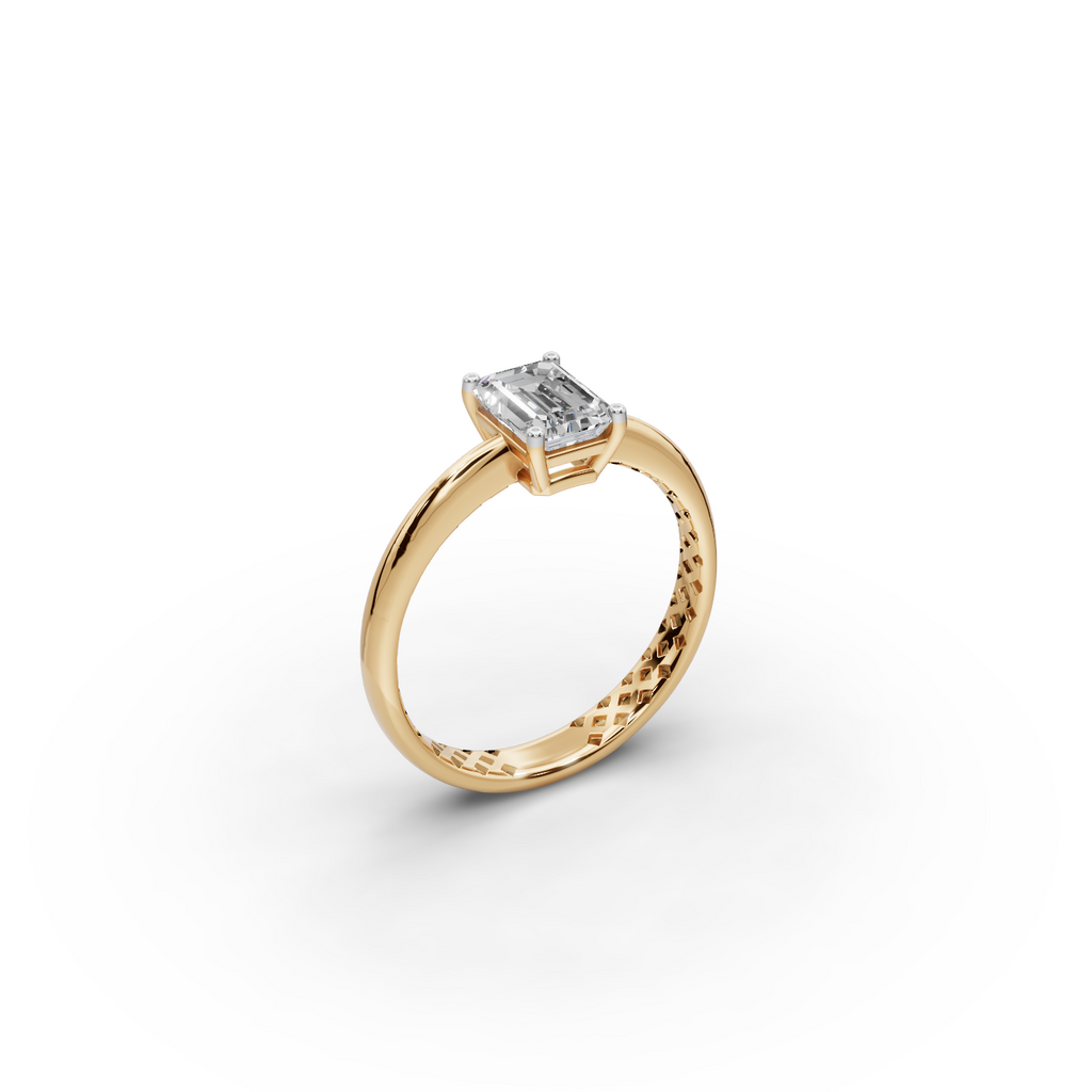 1 tcw. Emerald Solitaire Lab-Grown Diamond Ring