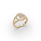 Split Band Cluster Lab-Grown Diamond Ring