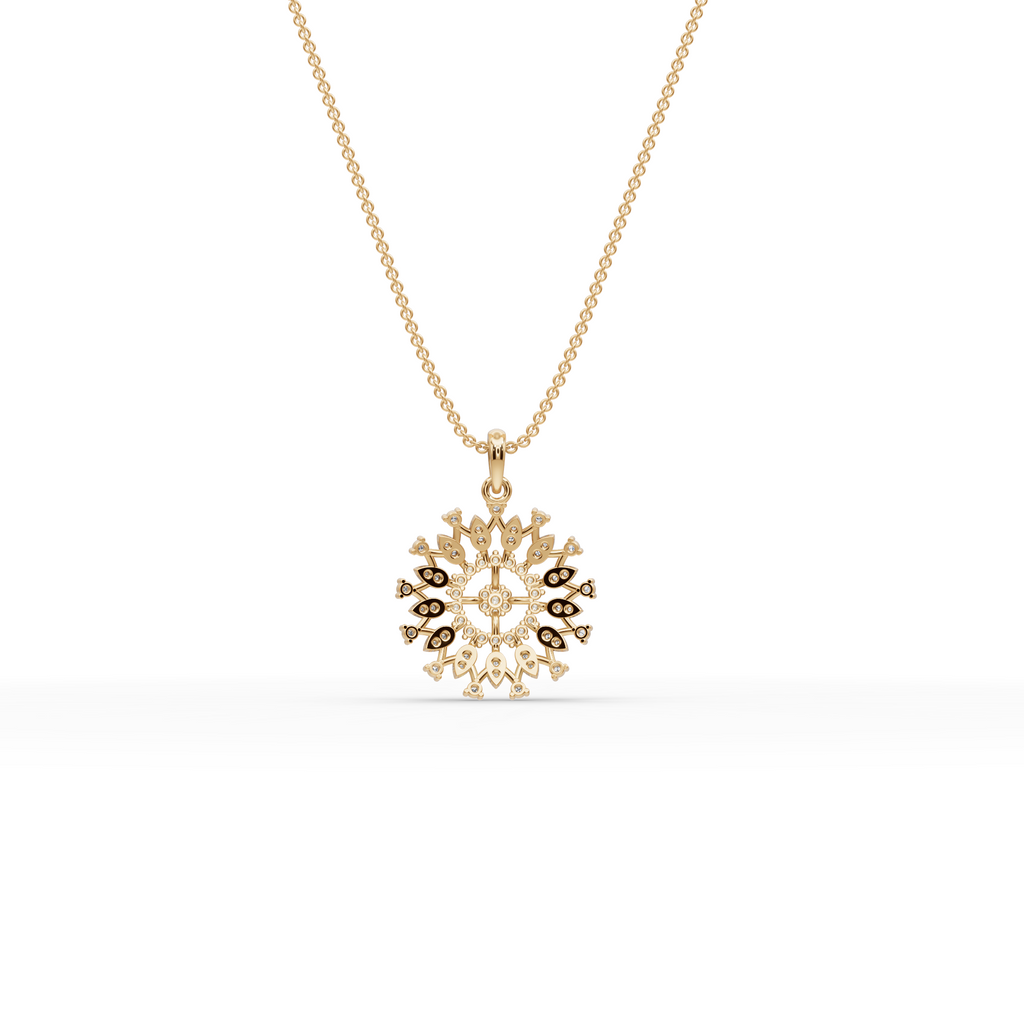 Sunburst Lab-Grown Diamond Gold Pendant