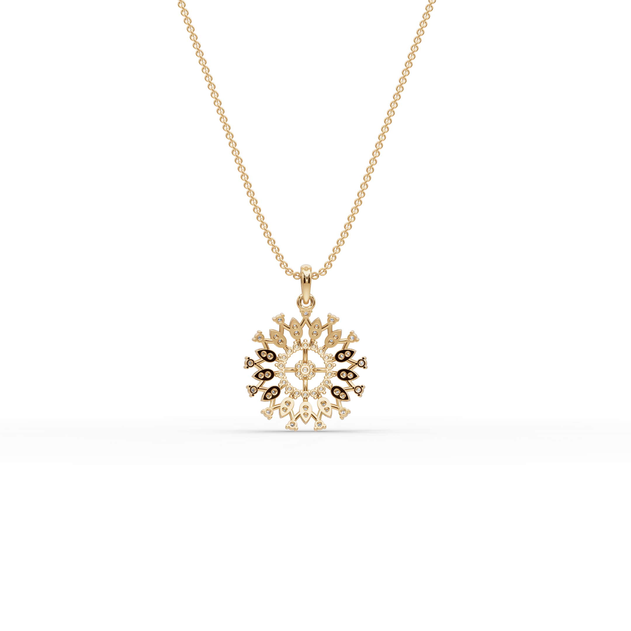 Sunburst Lab-Grown Diamond Gold Pendant