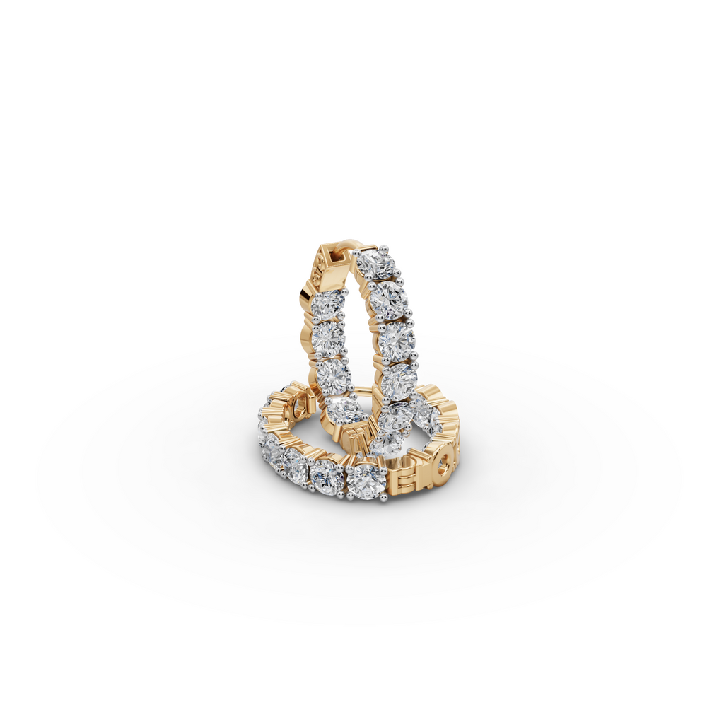 3.00 ct Modern Diamond-Studded Oval Shape Hoops Earring