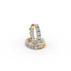 3.00 ct Modern Diamond-Studded Oval Shape Hoops Earring