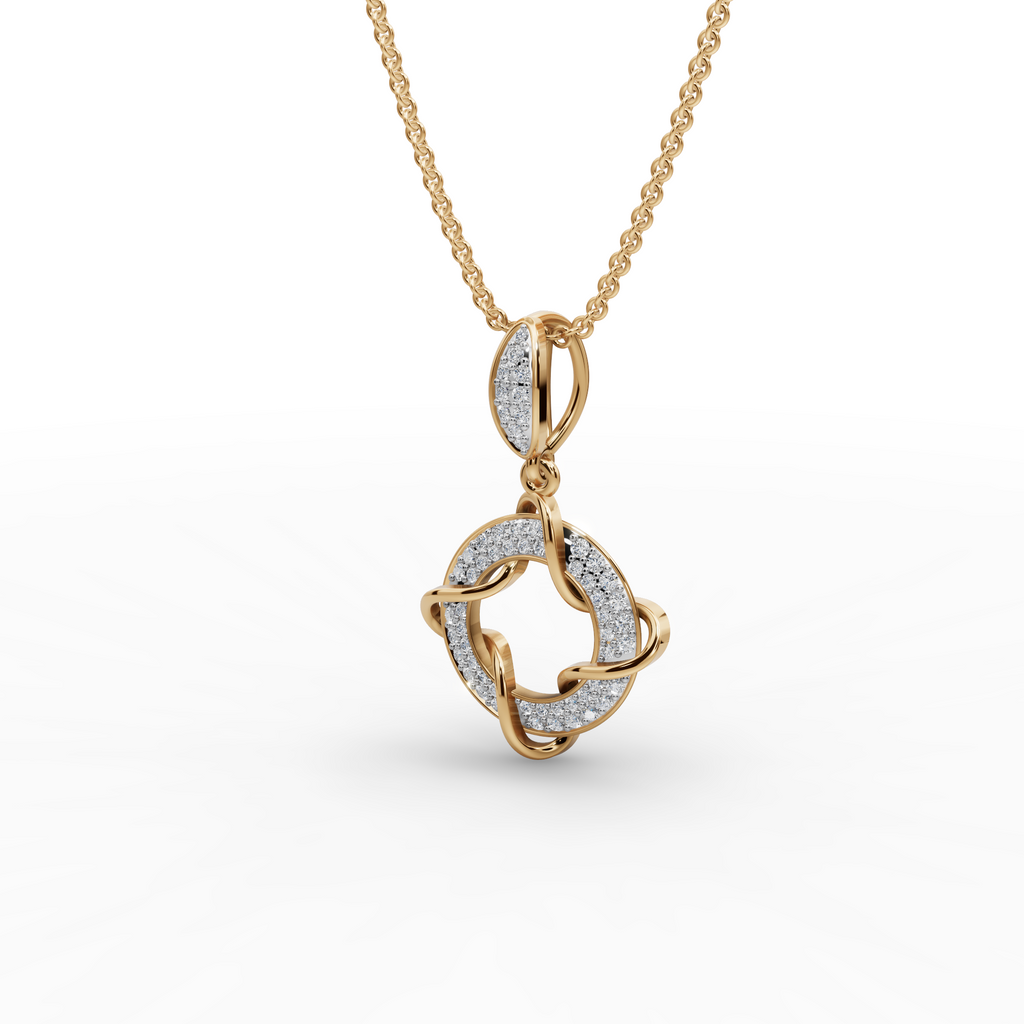 Elegant Knot Circle Diamond Pendant
