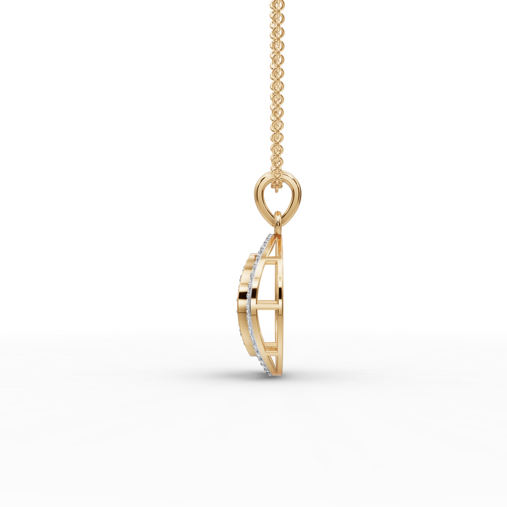 Dual Oval Lab-Grown Diamond Gold Pendant