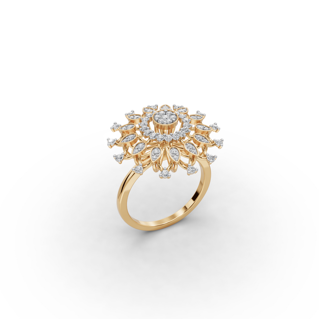 Sunburst Halo Lab-Grown Diamond Ring