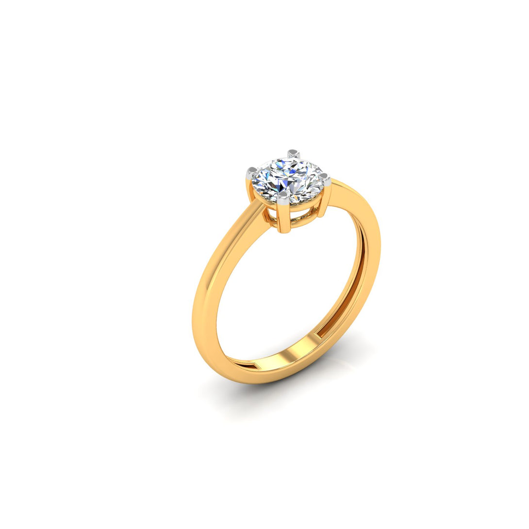 Classic Round Solitaire Ring with CVD 1.00 Ct. Lab-Grown Diamond.