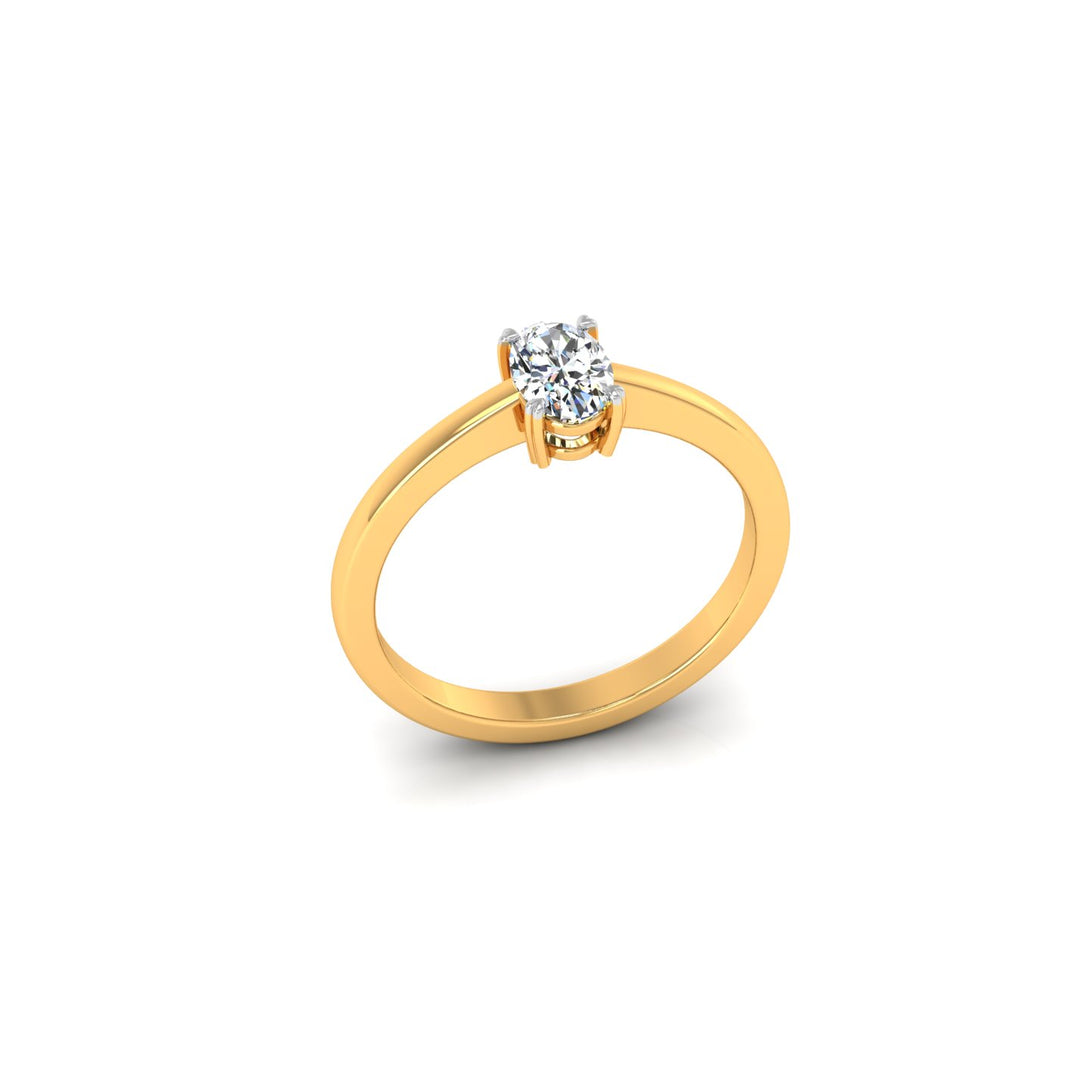 Elegant Oval Solitaire Ring with CVD 0.50 Ct. Lab-Grown Diamond.