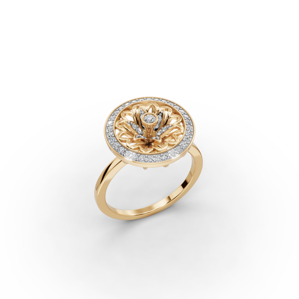 Lotus Petal Lab-Grown Diamond Ring