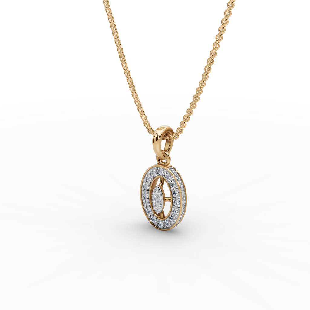 Oval Halo Lab-Grown Diamond Gold Pendant