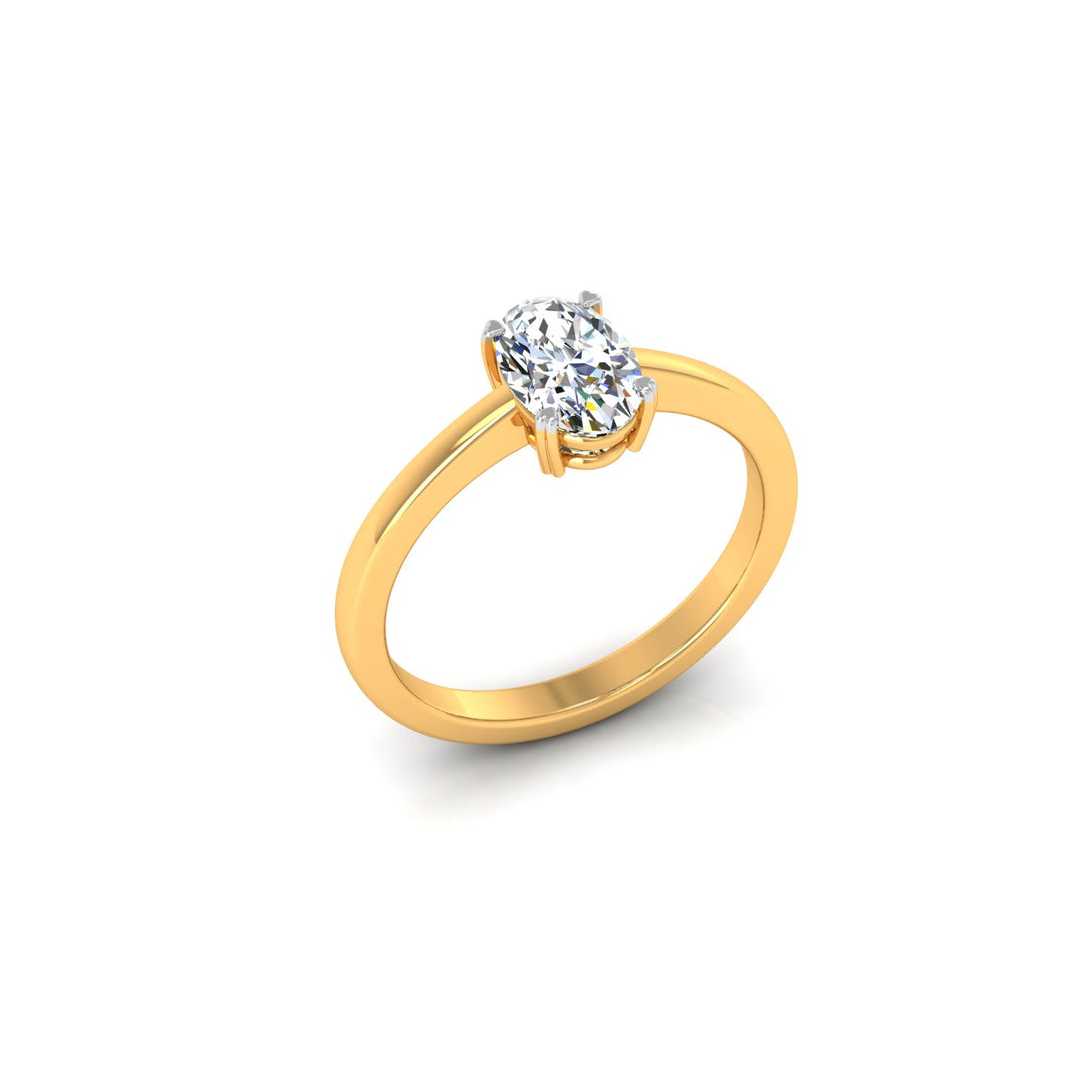 Elegant Oval Solitaire Ring with CVD 1.00 Ct. Lab-Grown Diamond.