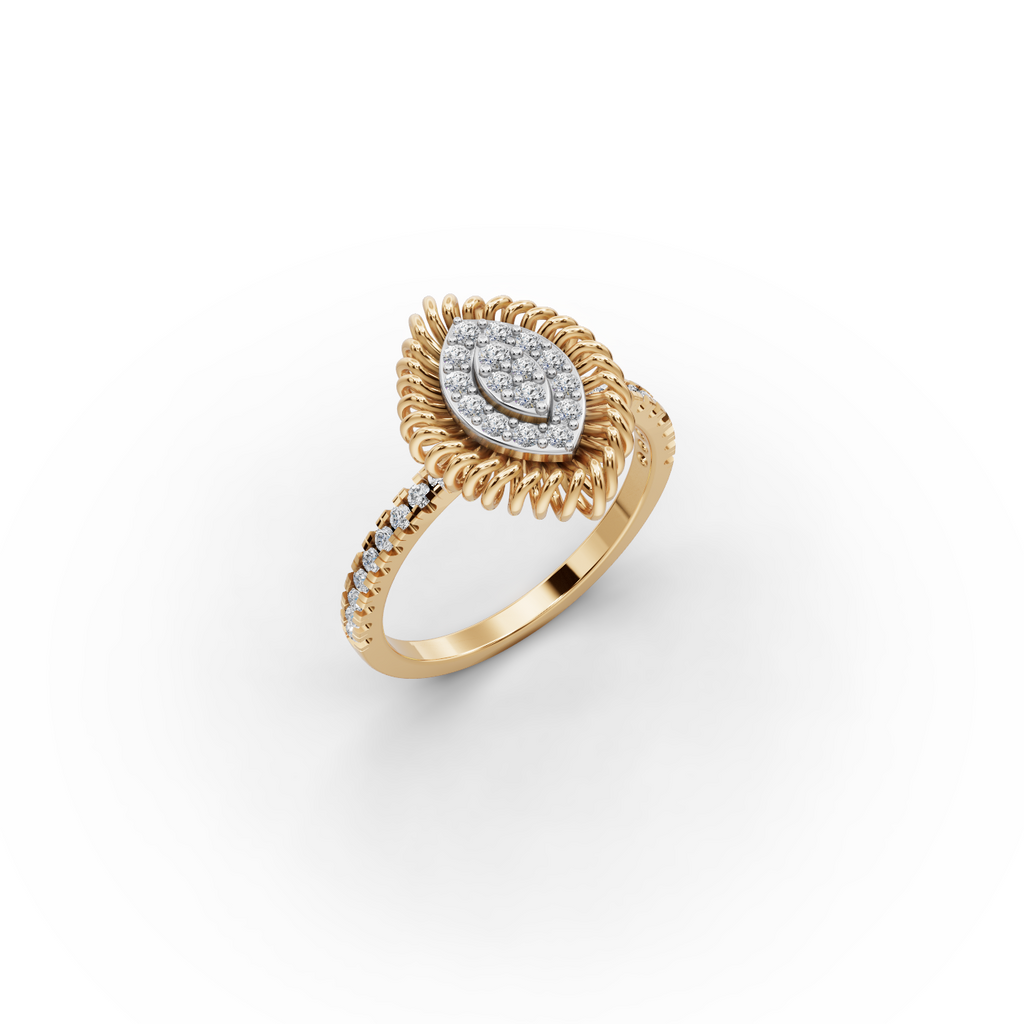 Marquise Spiral Halo Lab-Grown Diamond Ring