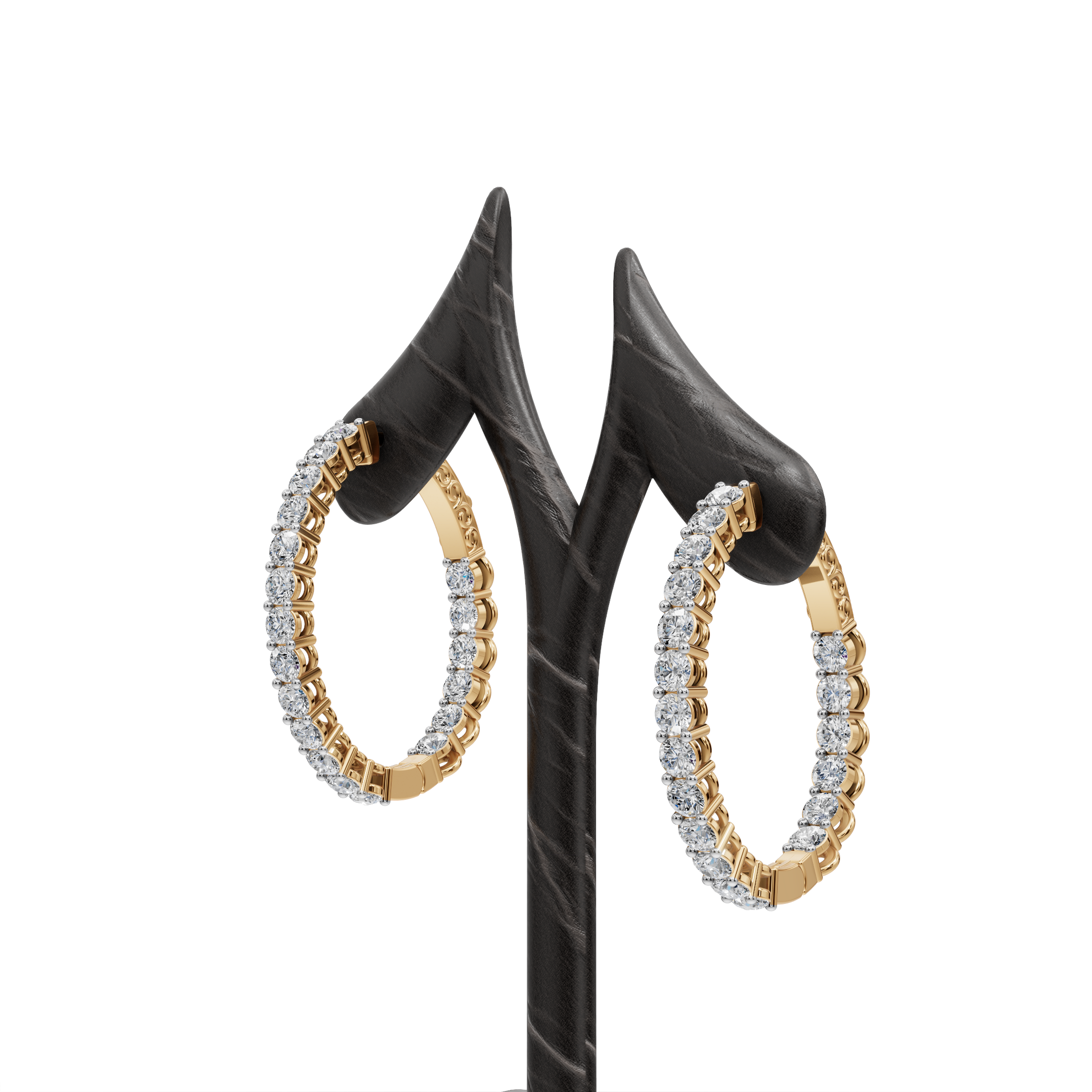 2.00 ct Everyday Wear Round Diamond Oval Shape Hoops