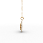 Lotus Floral Lab-Grown Diamond Gold Pendant