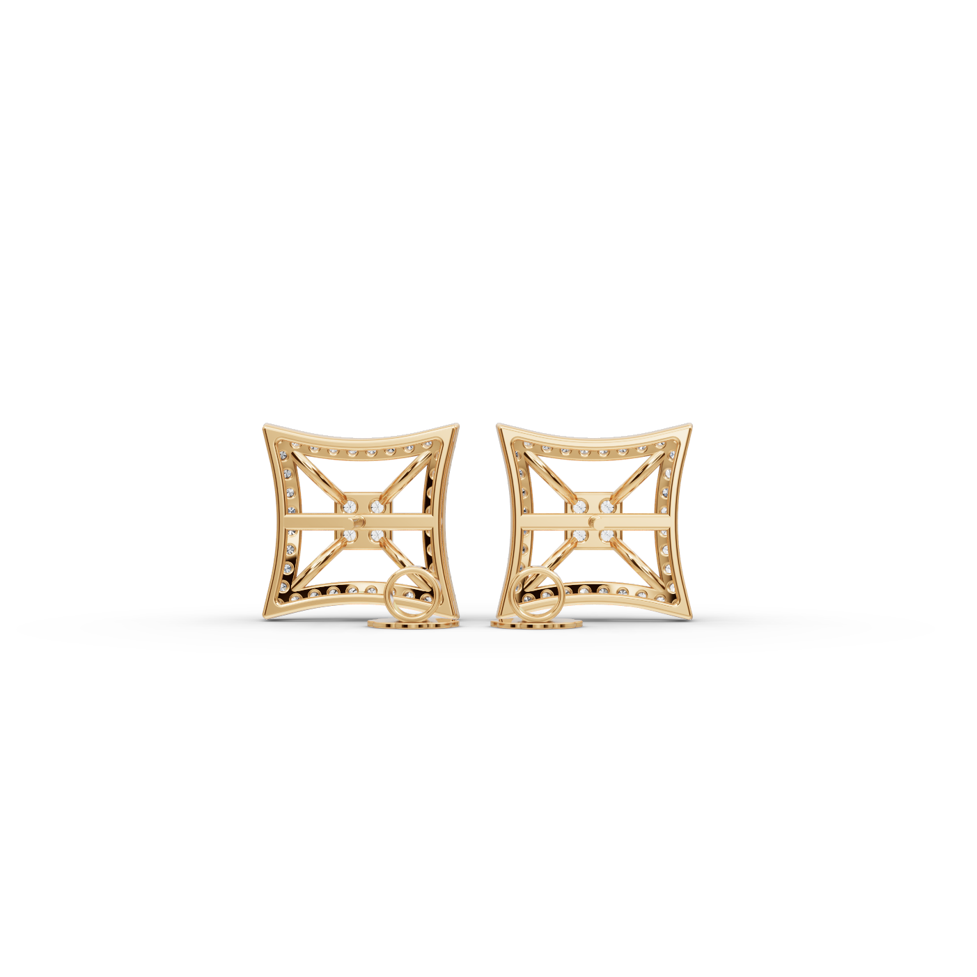 Square Halo Lab-Grown Diamond Earrings