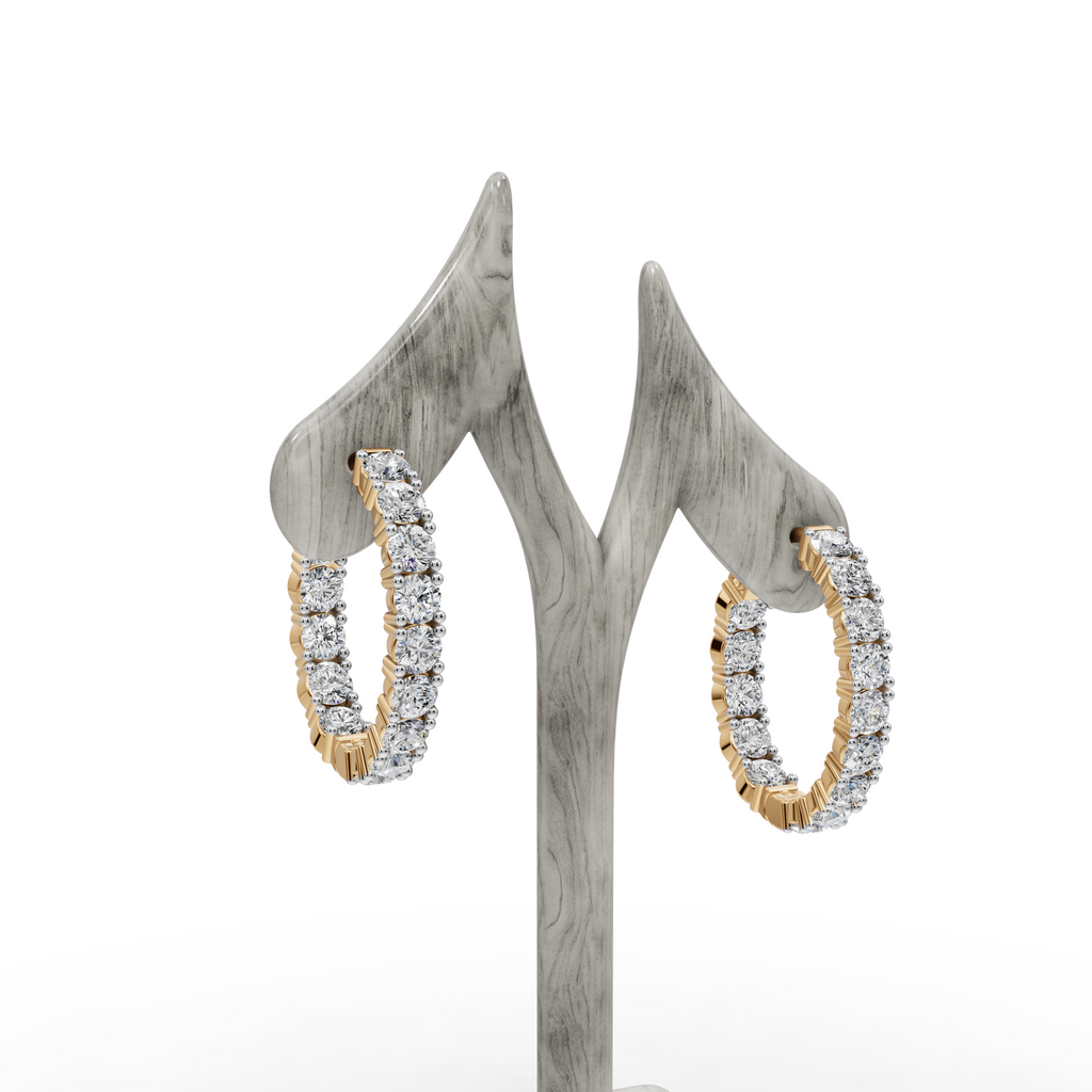 2.00 ct Luxury Diamond-Studded Oval Shape Hoops Earring