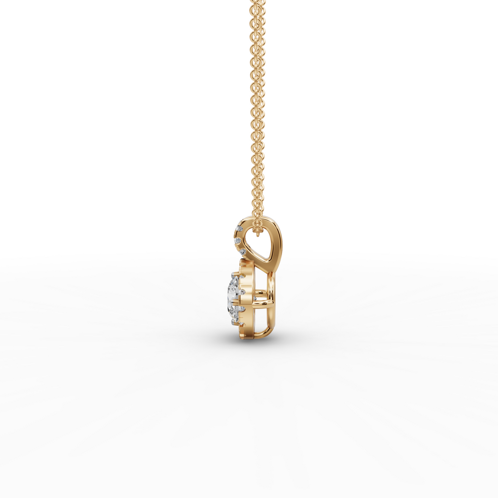 2.00 ct Minimalist Halo Diamond Pendant – Lab Created Round Solitaire  – Ethical Jewelry Charm