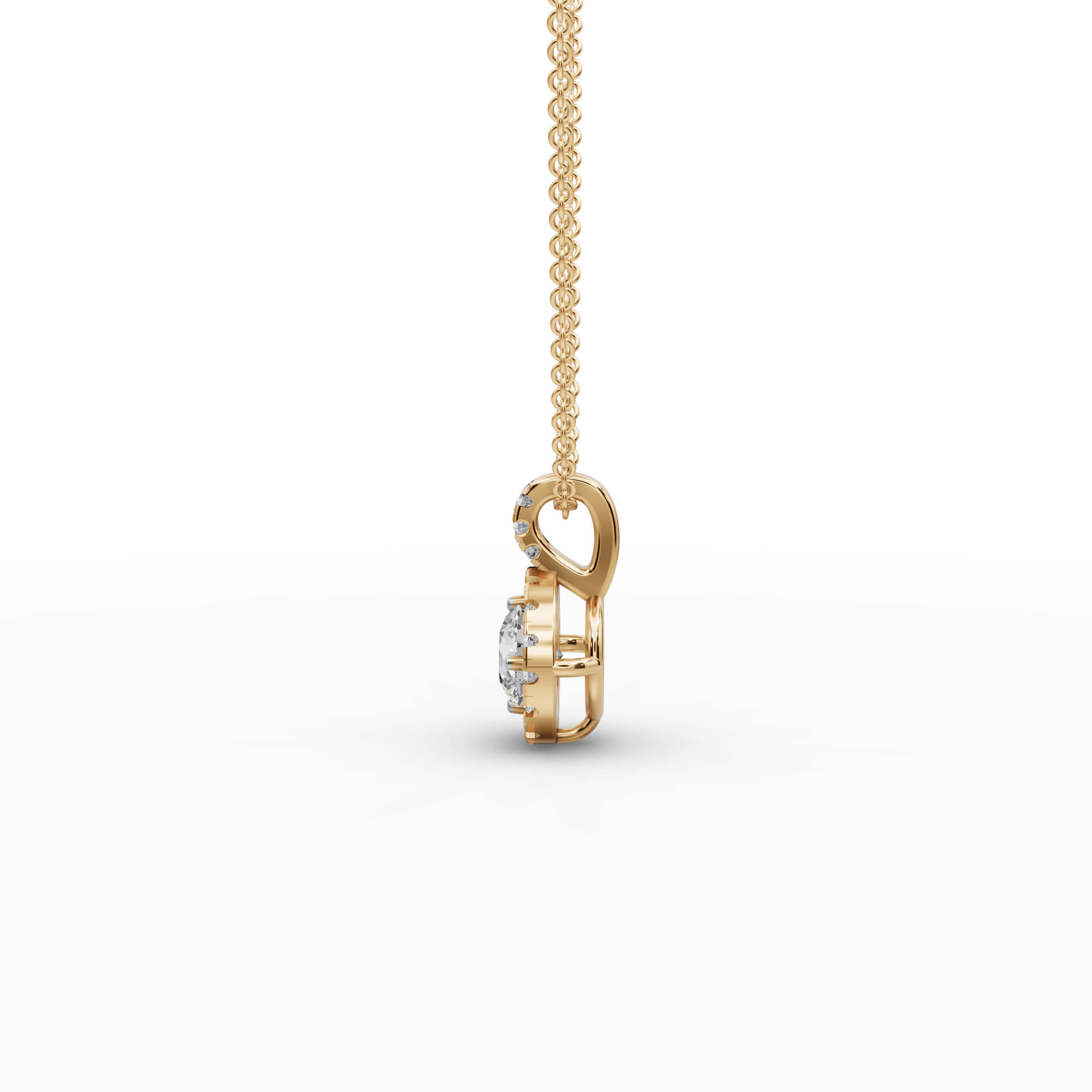 2.00 ct Minimalist Halo Diamond Pendant – Lab Created Round Solitaire  – Ethical Jewelry Charm