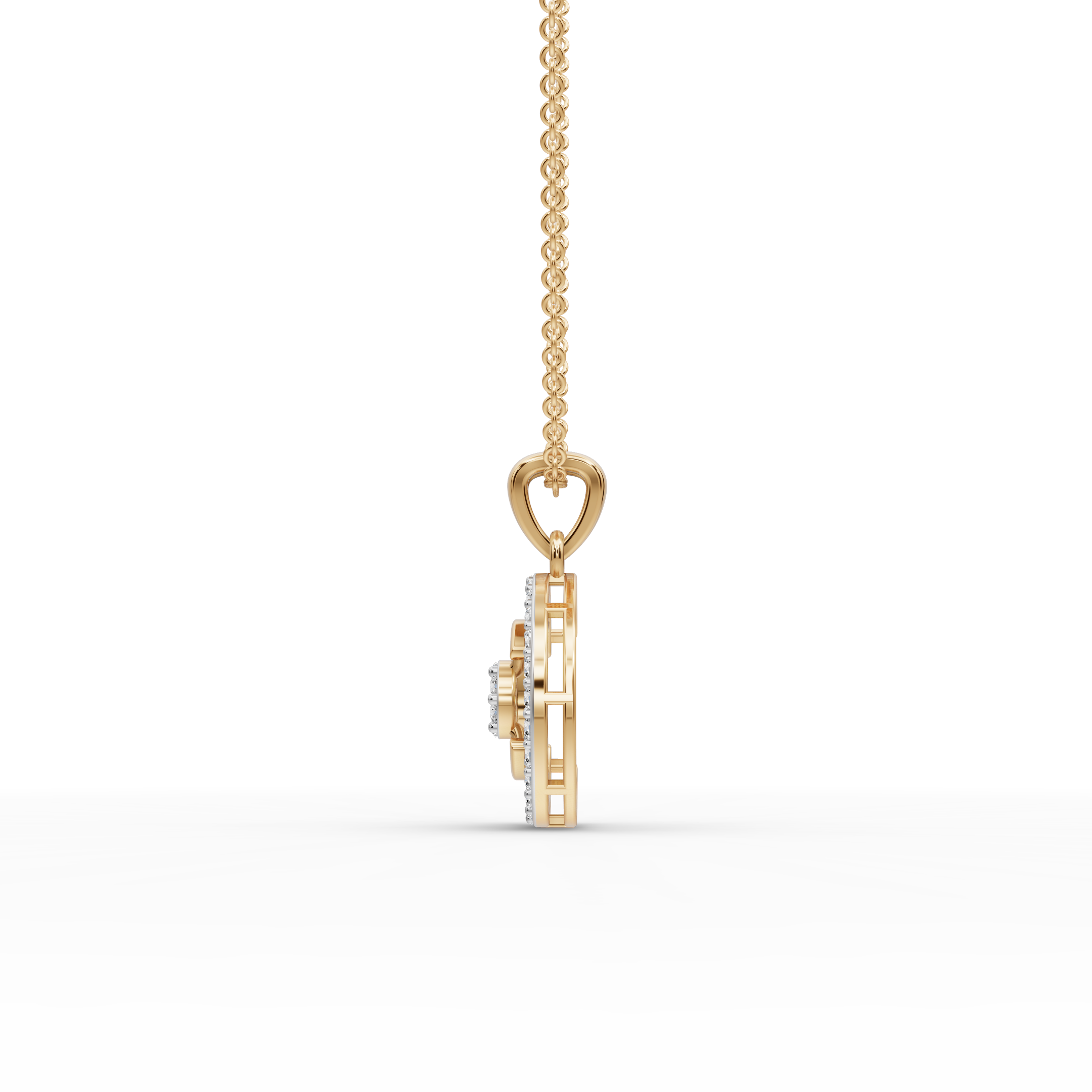 Contemporary Circle Lab-Grown Diamond Pendant