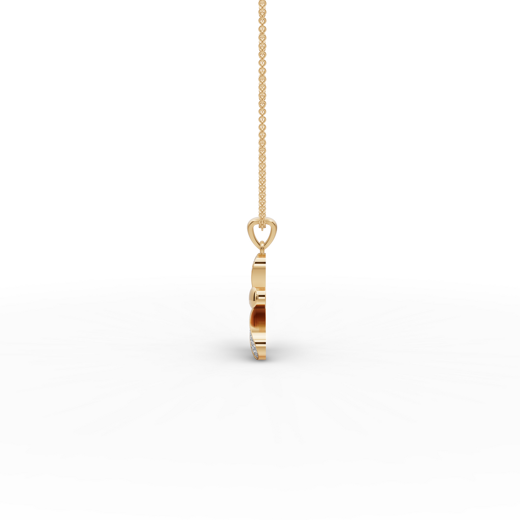 Five-Petal Floral Lab-Grown Diamond Pendant