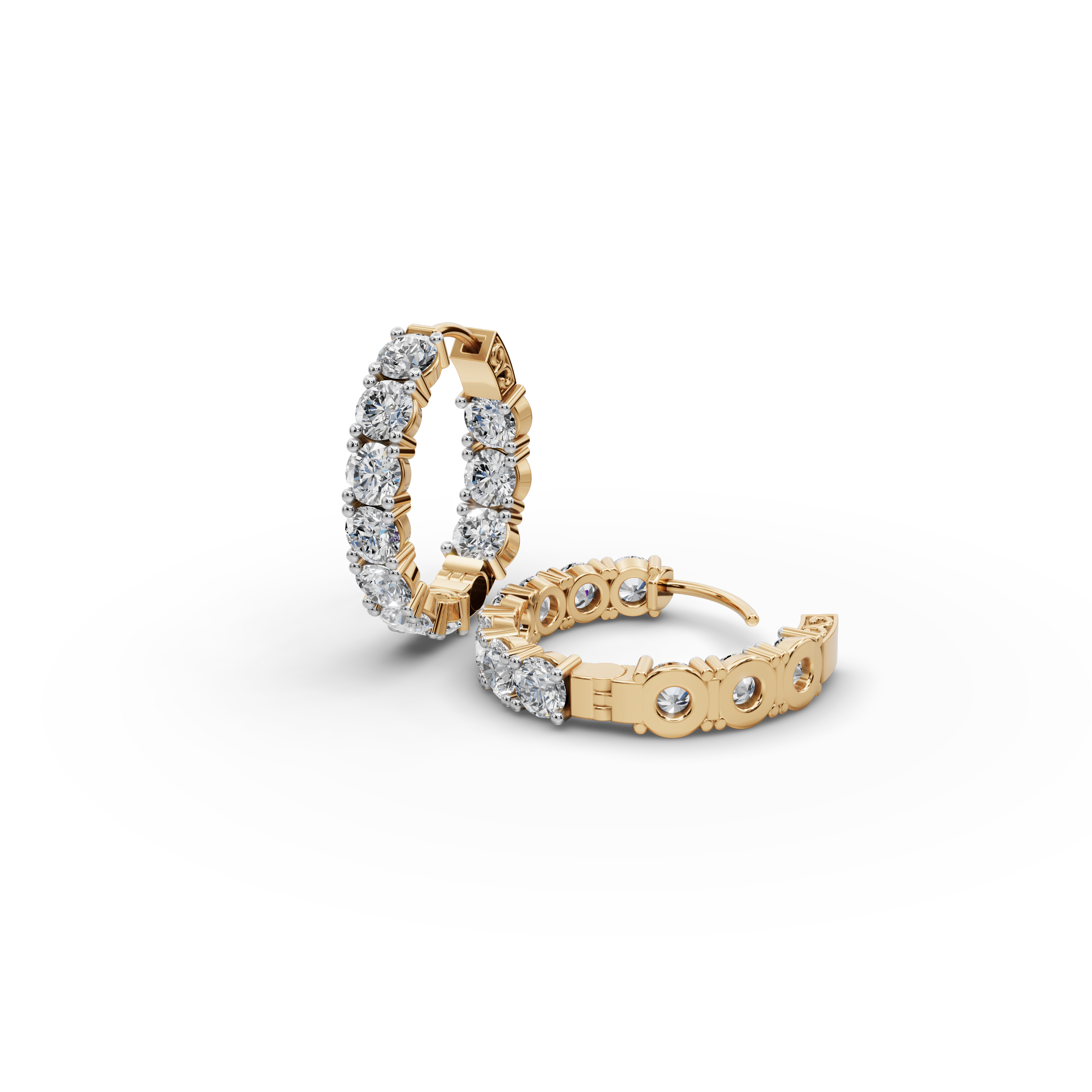 4.00 ct Bridal Diamond-Studded Oval Shape Hoops Earring