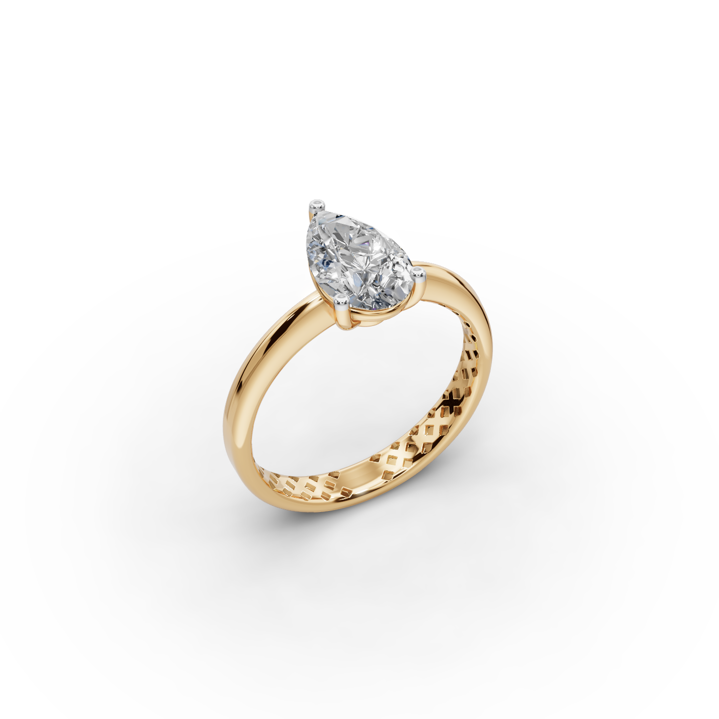 1.5 tcw Pear Shaped Lab-Grown Diamond Ring