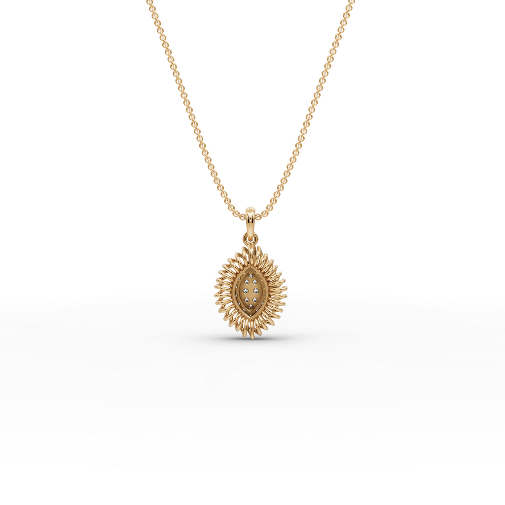 Leaf Radiant Lab-Grown Diamond Gold Pendant