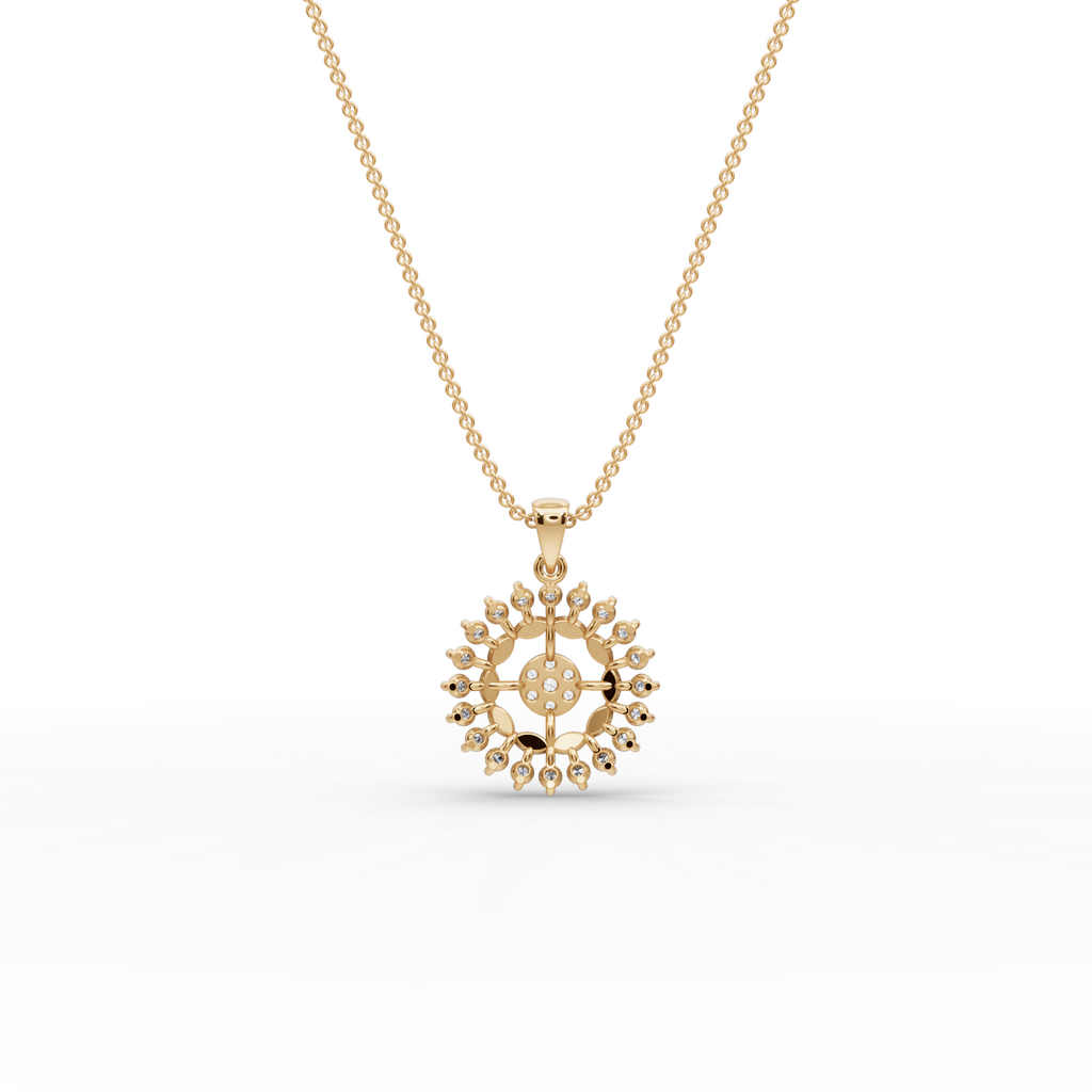 Sunburst Floral Lab-Grown Diamond Pendant