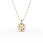 Sunburst Floral Lab-Grown Diamond Pendant
