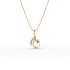 Swirl Floral Lab-Grown Diamond Gold Pendant
