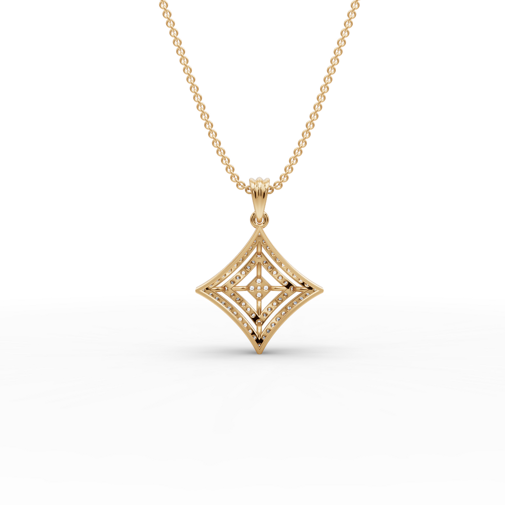 Diamond Shape Lab-Grown Gold Pendant