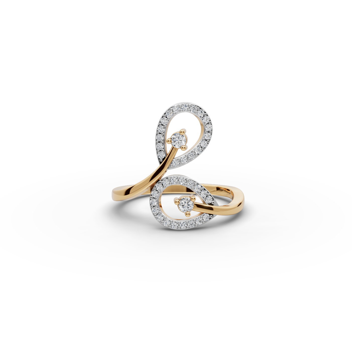 Double Loop Drop Lab-Grown Diamond Ring