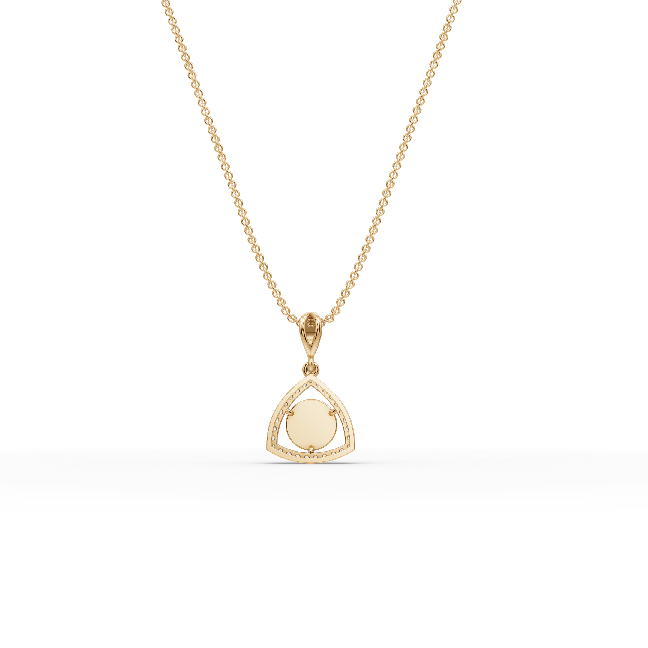 Geometric Lab-Grown Diamond Gold Pendant