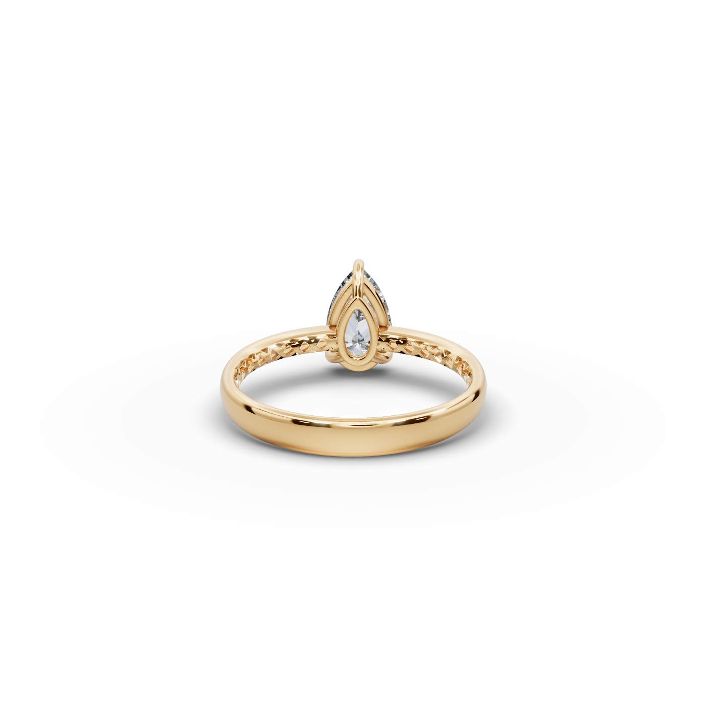 1 tcw Pear Cut Diamond Gold Ring