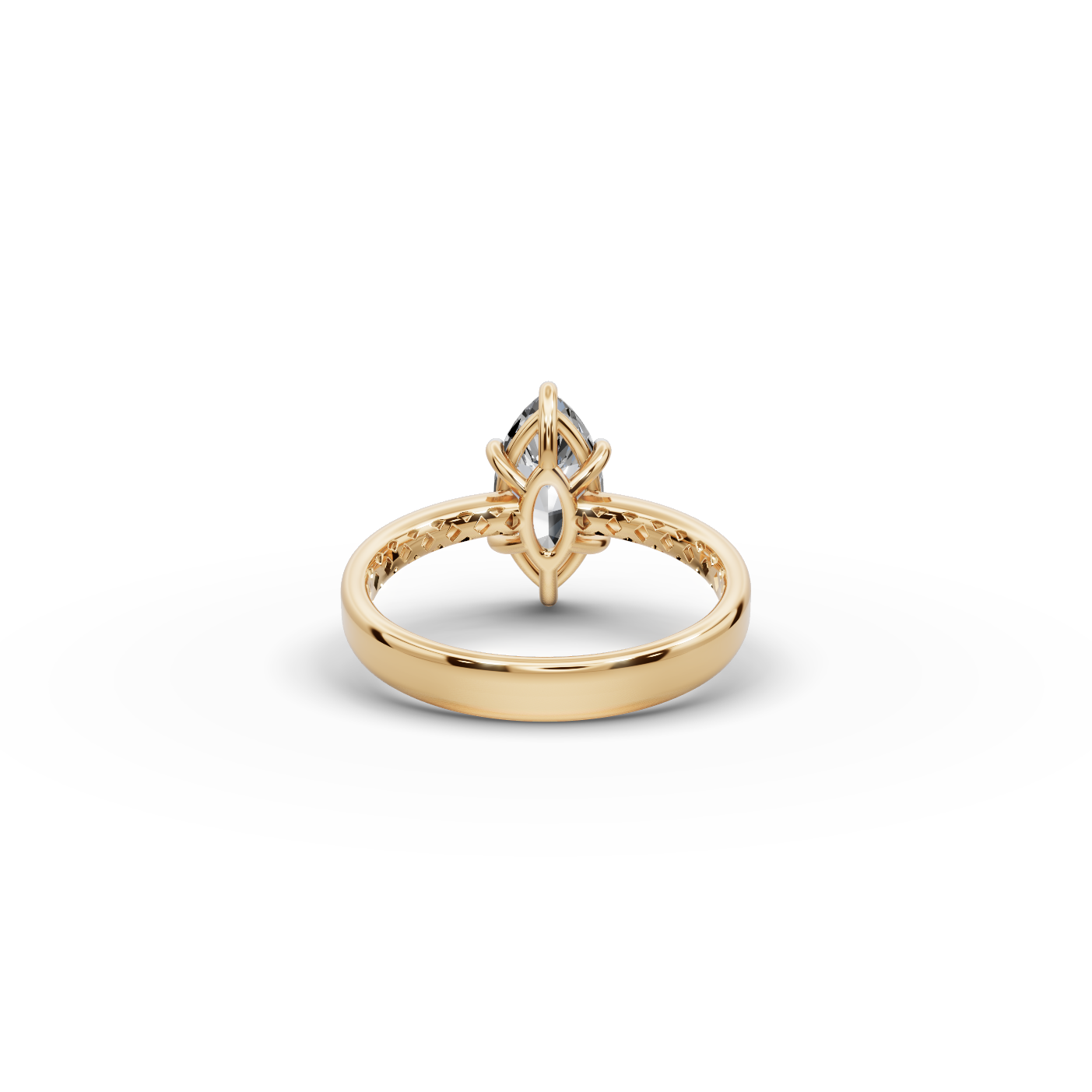 1.5 tcw Marquise Cut Diamond Gold Ring