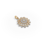 Sunburst Lab-Grown Diamond Gold Pendant