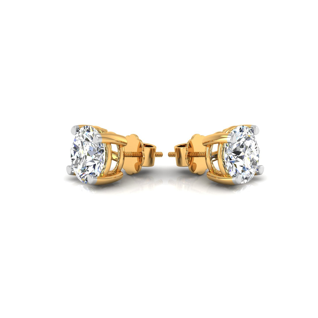 Classic Round Solitaire Stud Earrings with 3.00 Ct. CVD Lab-Grown Diamonds.