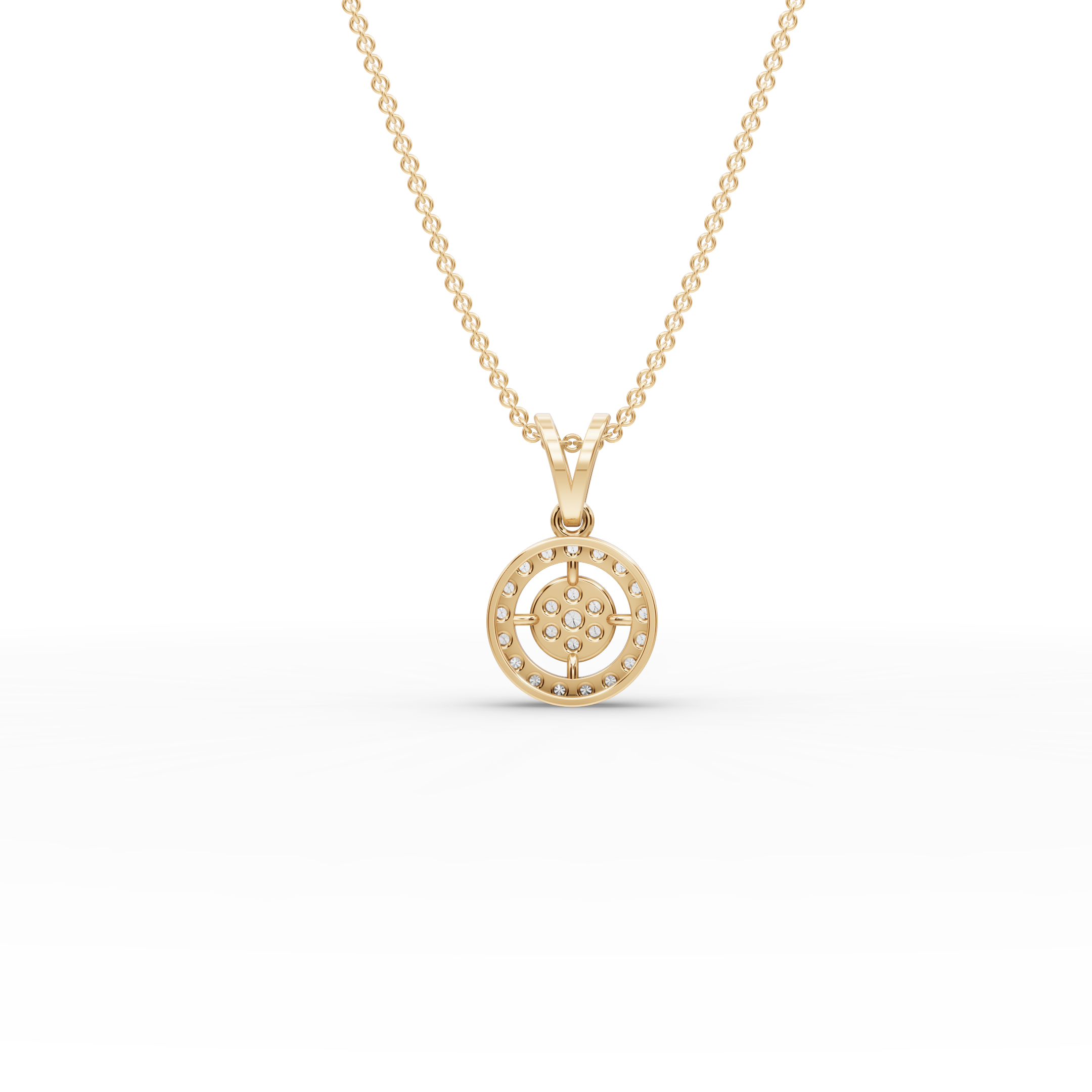 Halo Lab-Grown Diamond Gold Pendant