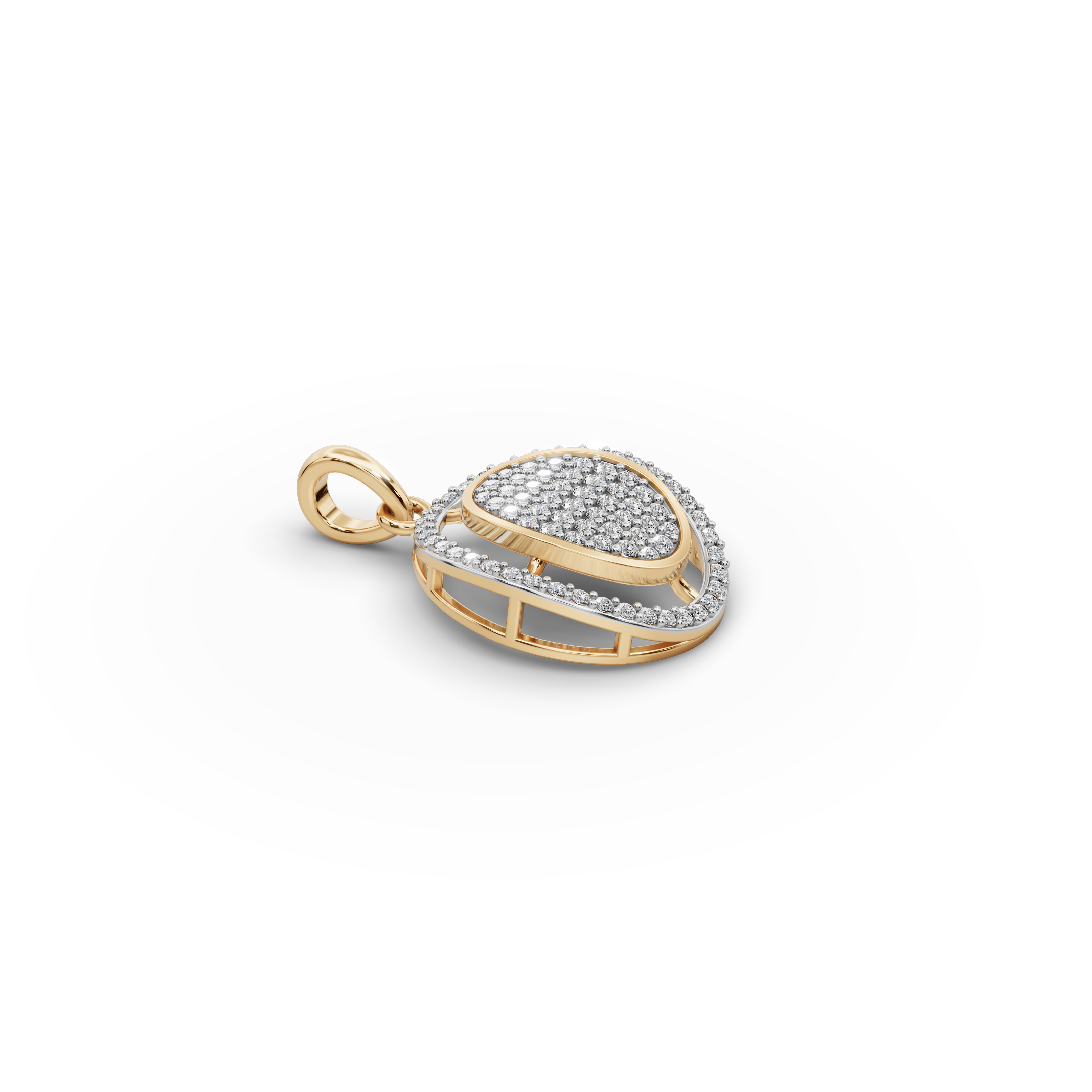 Dual Oval Lab-Grown Diamond Gold Pendant